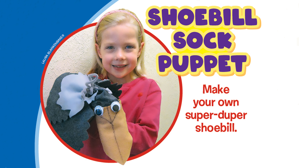 shoebill sock puppet craft