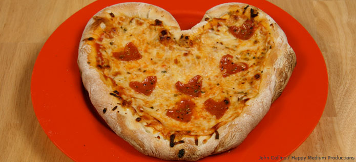 heart pizza
