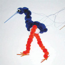dancing blue heron puppet