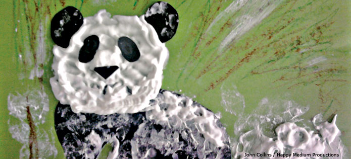 Puffy paint panda