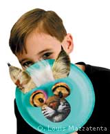 Boy with wild fan