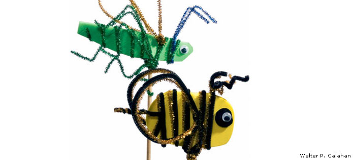 Giant bug stick puppet
