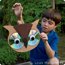 Recycled cd owl