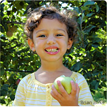 Girl eating apple