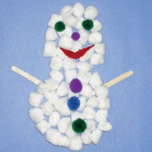 cottonball snowman