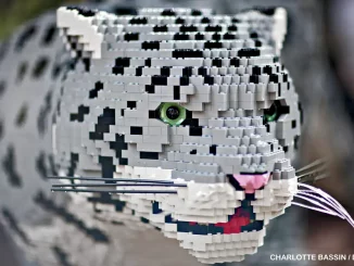 snow leopard lego sculpture