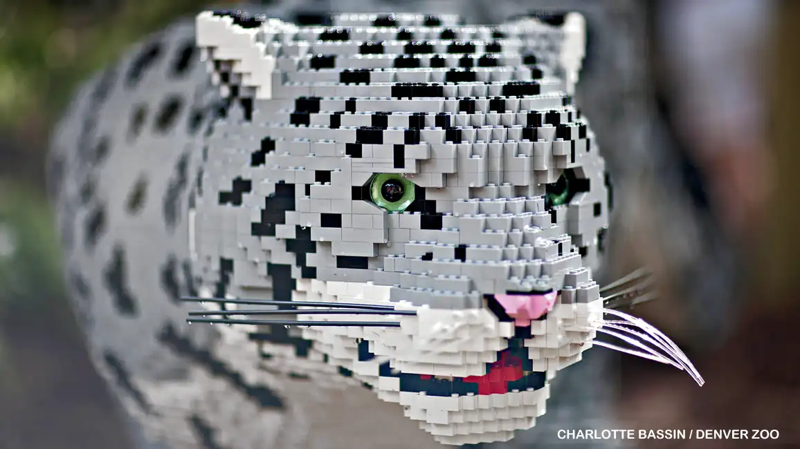 snow leopard lego sculpture