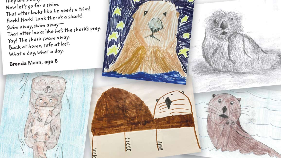 A collage of Sea Otters Zooworks art winners.