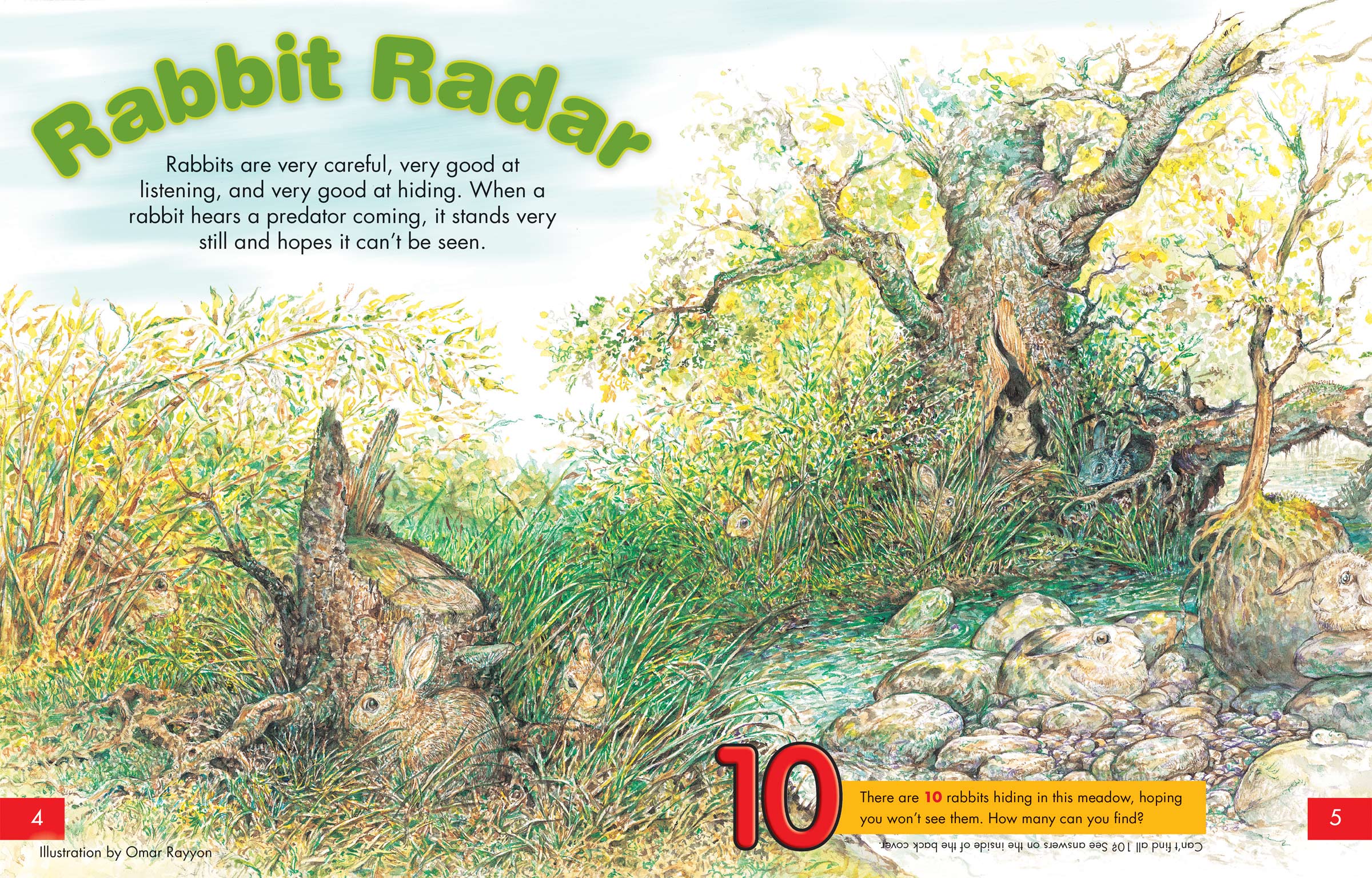 Illustration featuring 10 hidden rabbits