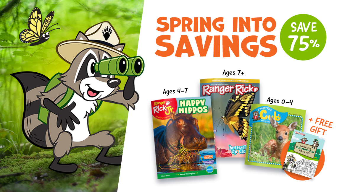 Connect kids to nature with Ranger Rick magazines! Subscribe today and save 75% off + FREE gift. >> ORDER NOW