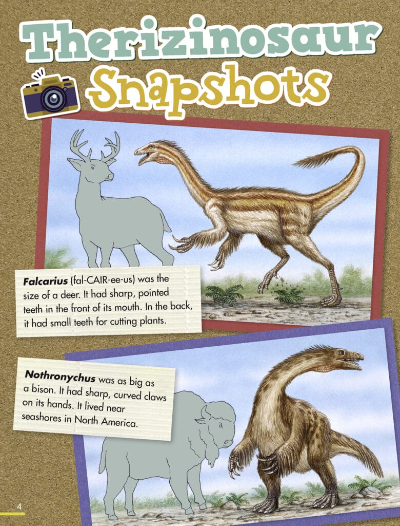 illustrations of Therizinosaurs